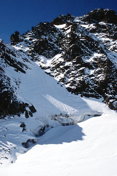 Ledovcové trhliny na Ochsentaler Gletscher