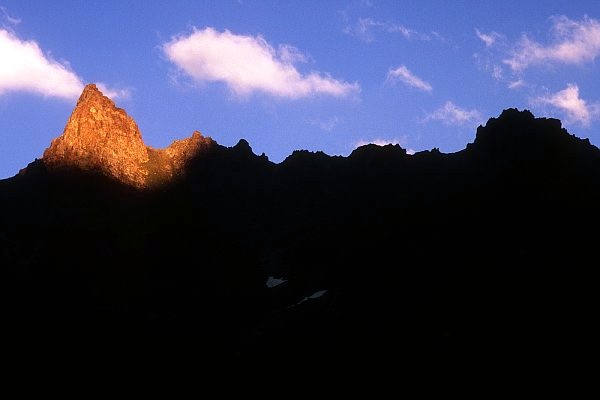Pohoří Kačkar, západ slunce
