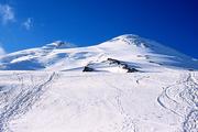 Rusko, Centrální Kavkaz, 19.7.2004, večerní pohled na Elbrus od Prijutu 11.