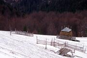 Ukrajina, Zakarpatská oblast, 30.12.200, hřeben vedoucí ze siněvirského sedla do Mežhorje.