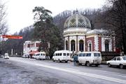 Rumunsko, Banát, Baile Herkulane, 29.12.2005, nádraží ve městě Baile Herkulane z doby Rakouska-Uherska.