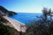 Řecko, Lefkada, Agios Nikitas, 19.6.2008, pláž Mylos na západním pobřeží ostrova nedaleko Agios Nikitas.