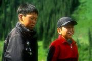 Děti pastevců v Altyn-Arašanu.